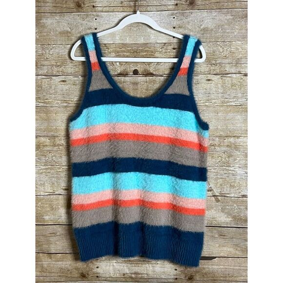 TORRID PULLOVER STRIPED EYELASH KNIT CAMI SWEATER SIZE 2 (CAMI ONLY) - Picture 6 of 9